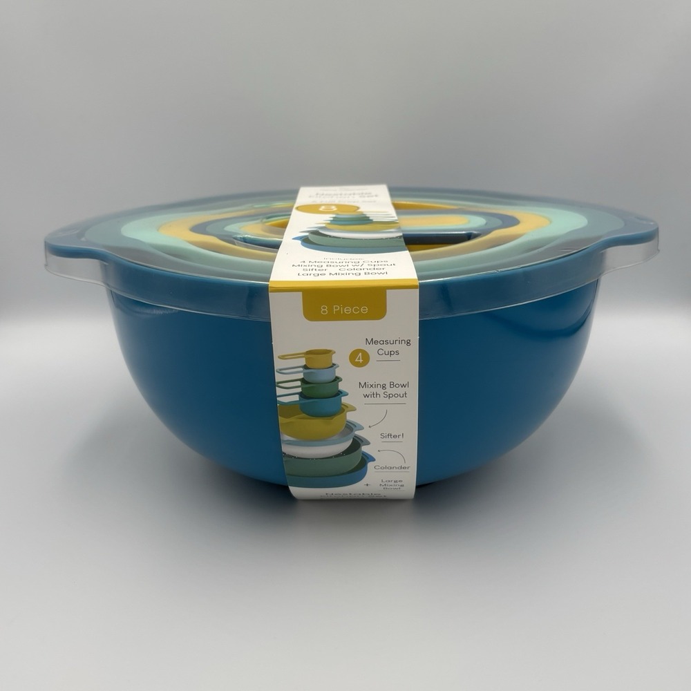 Home Collection Nestable 4 Measuring Cups Mixing Bowls Sifter Colander Prep Set - Picture 5 of 10